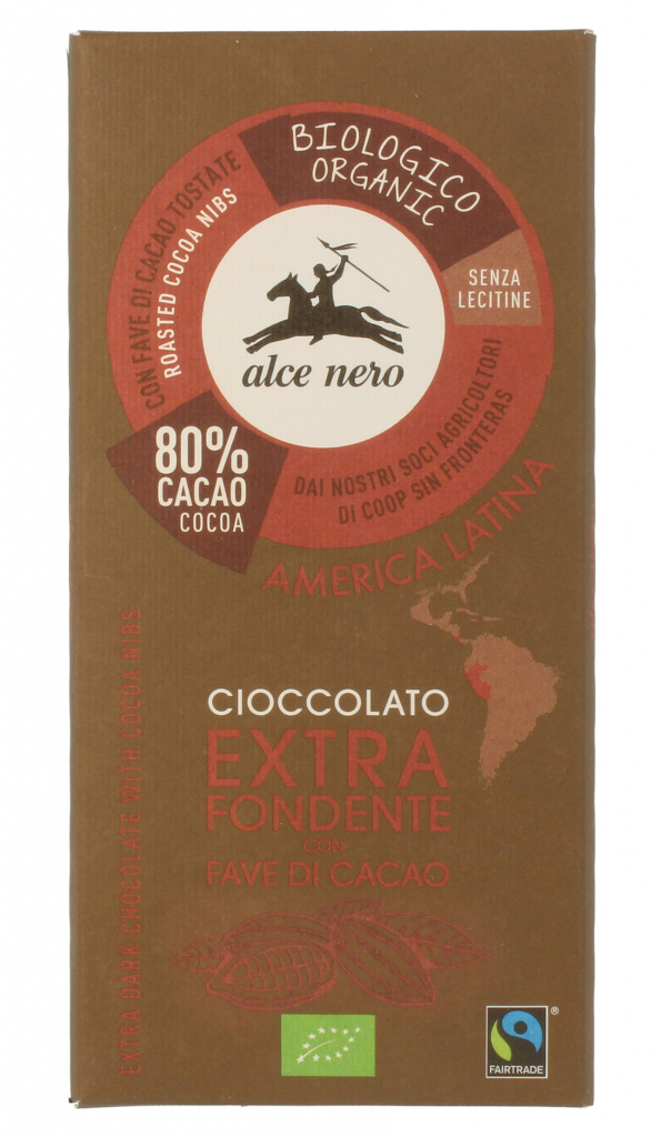 Alce Nero bitter with crushed cocoa beans