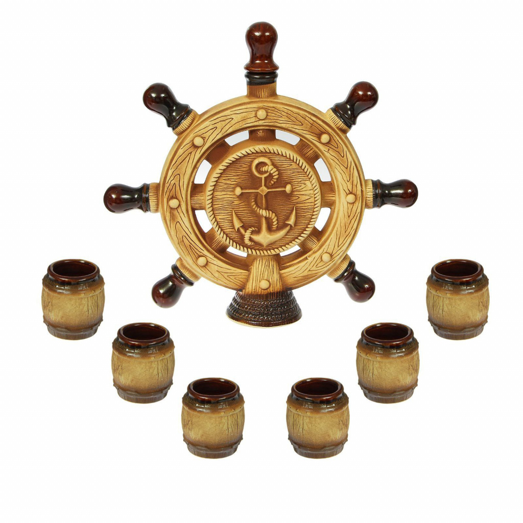 Set Handmade ceramics Handwheel: shtof, 1 l, 6 glasses, 100 ml.