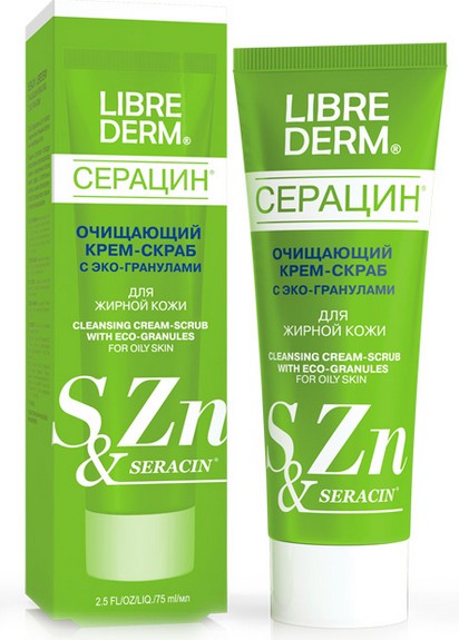 Scrub cream of black points of Librederm Seratsin clearing with what granules