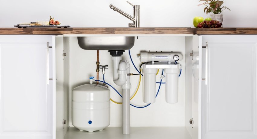 selection of water filter under the sink