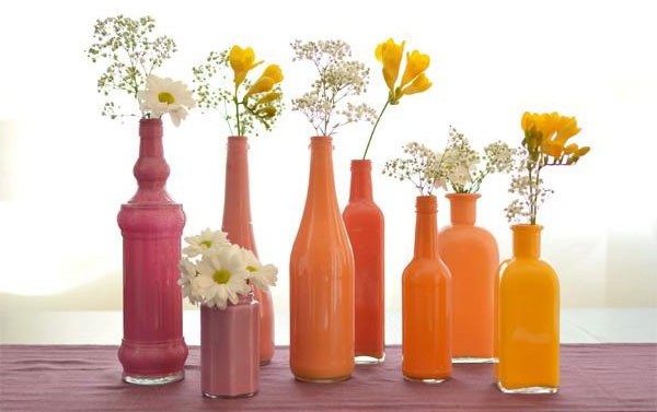 Vases in the shape of a bottle