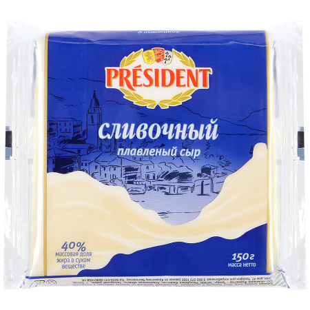 Cream cheese processed Creamy 40% slices, 150g (8pcs)