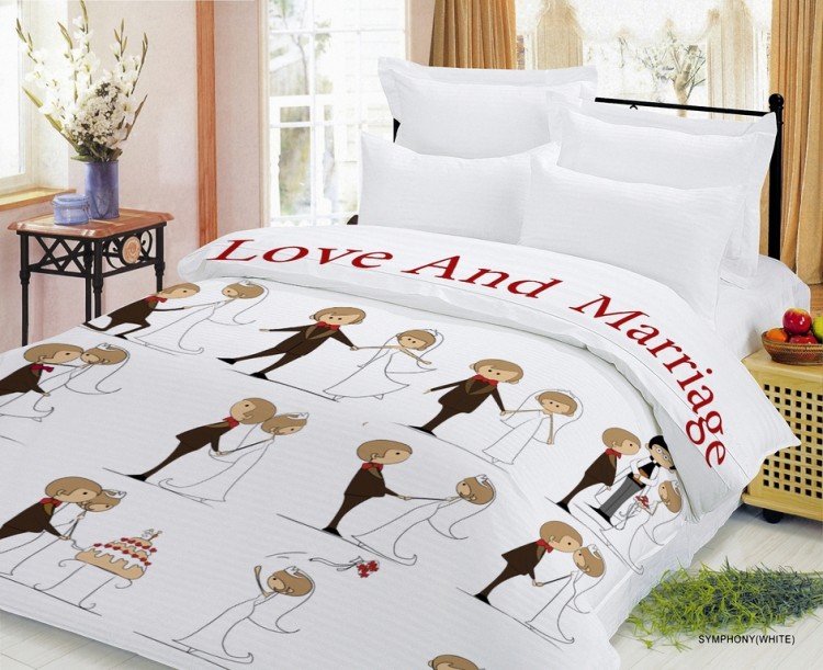 Bed linen 2-sleeping (standard) Newtone coarse calico Love and Marriage