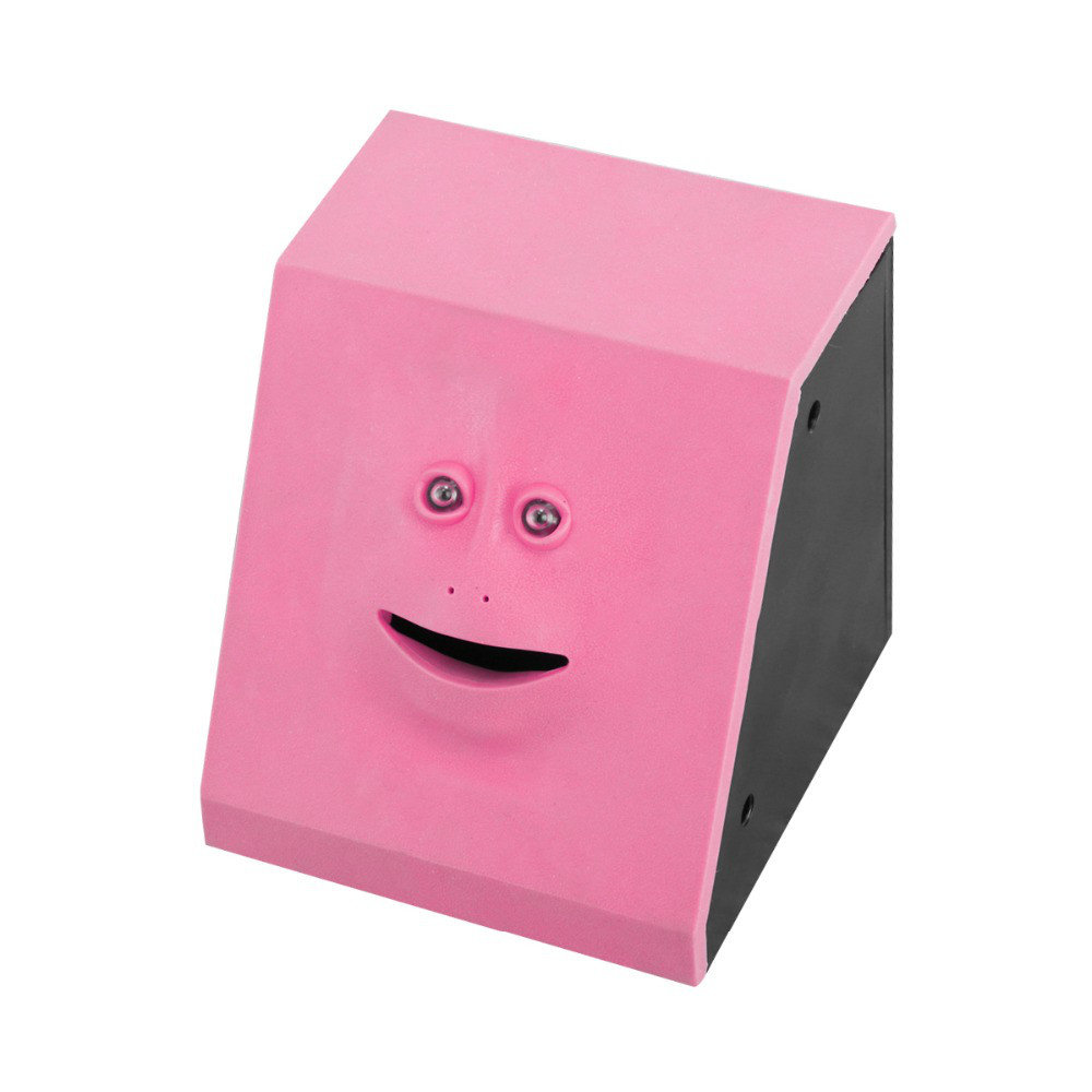 Chewing piggy bank Face bank, pink