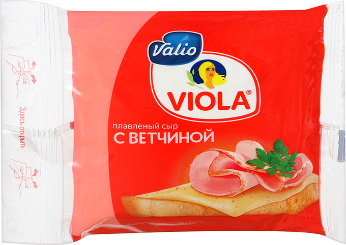 Przetworzony ser Viola z szynką 45% plastry, 140g