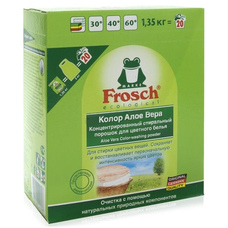 Laundry detergent Frosch for colored linen, with aloe vera