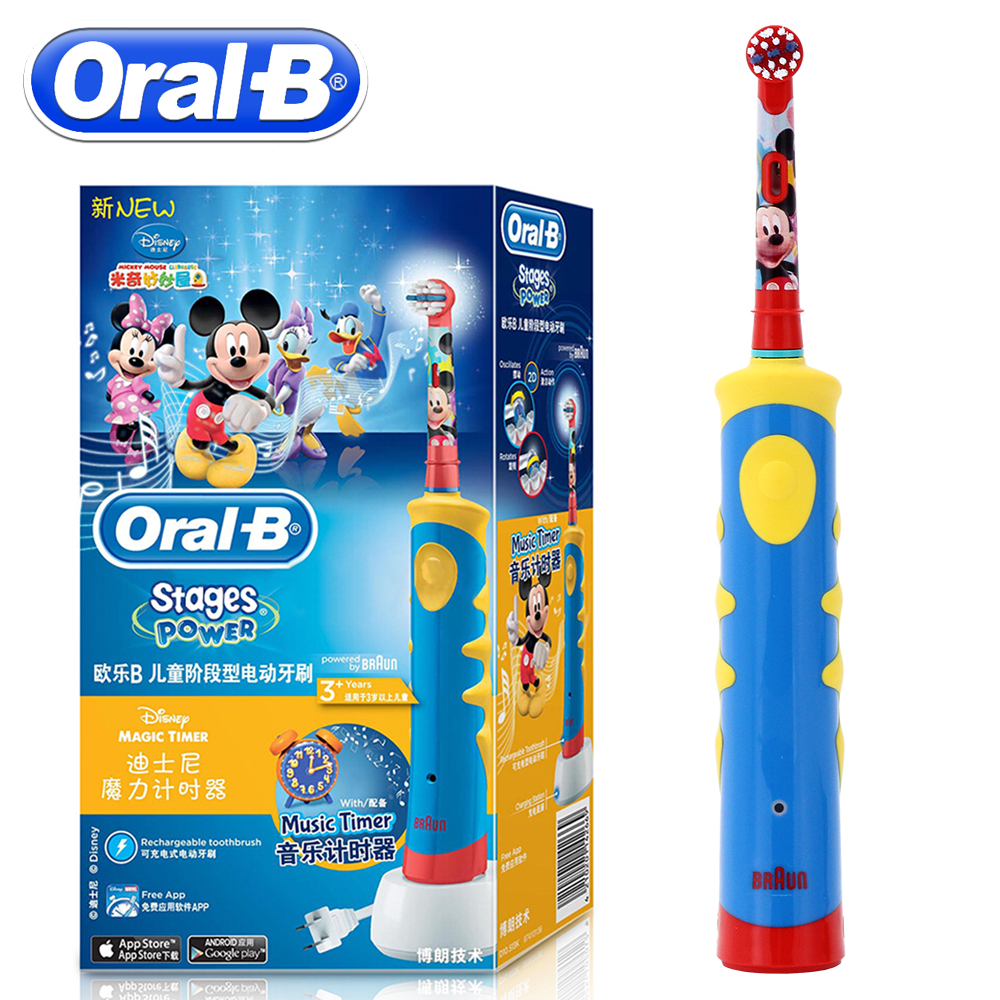 Elektryczna szczoteczka do zębów dla dzieci Oral-B Mickey Kids kolor niebieski