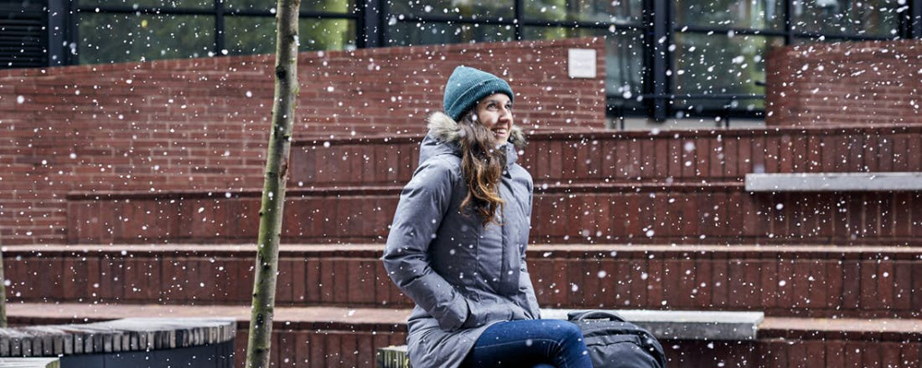 woman in winter jacket in winter